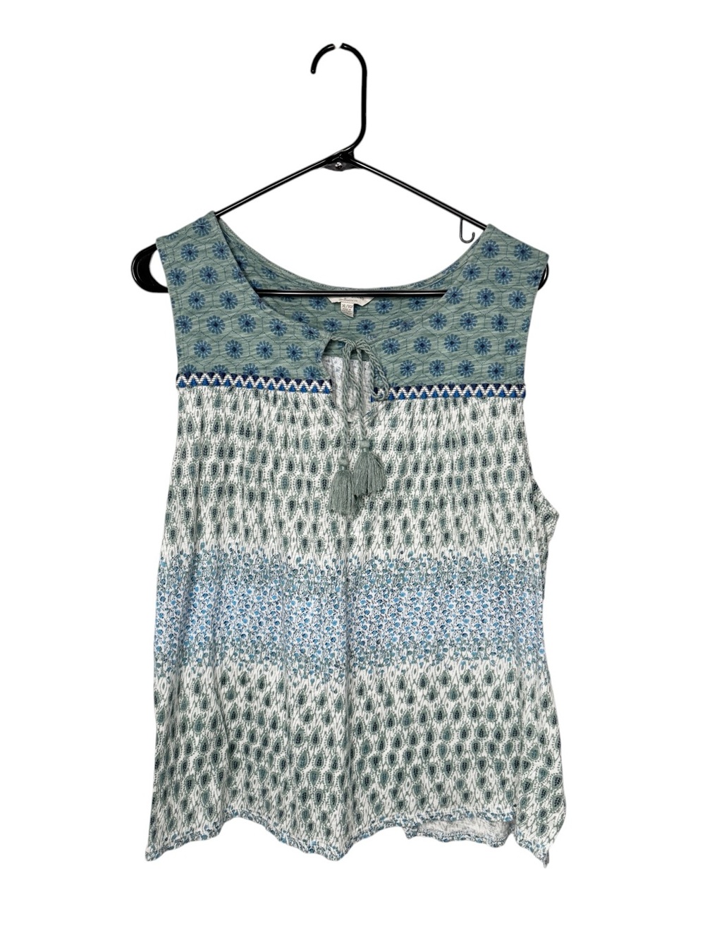 Lucky Brand Sleeveless Blue Flowy Top Size XL